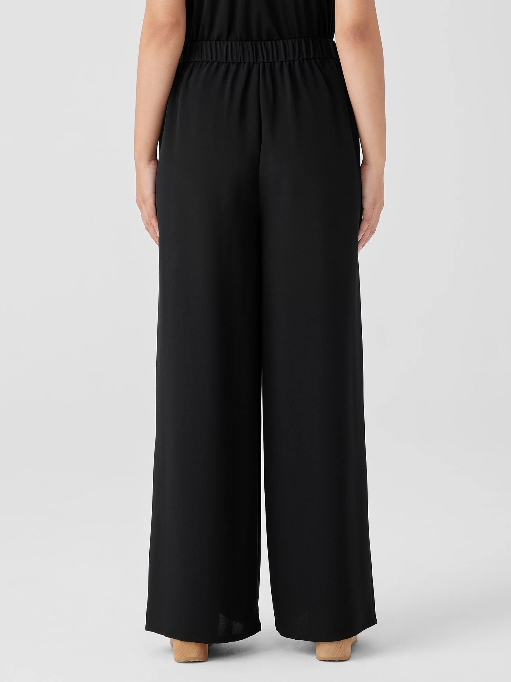 Silk Double Crepe Wide-Leg Pant