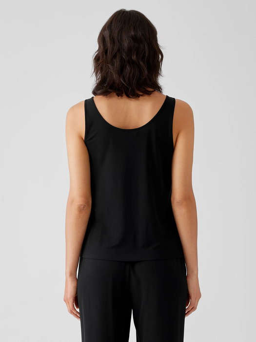 Stretch Silk Jersey Scoop Neck Tank