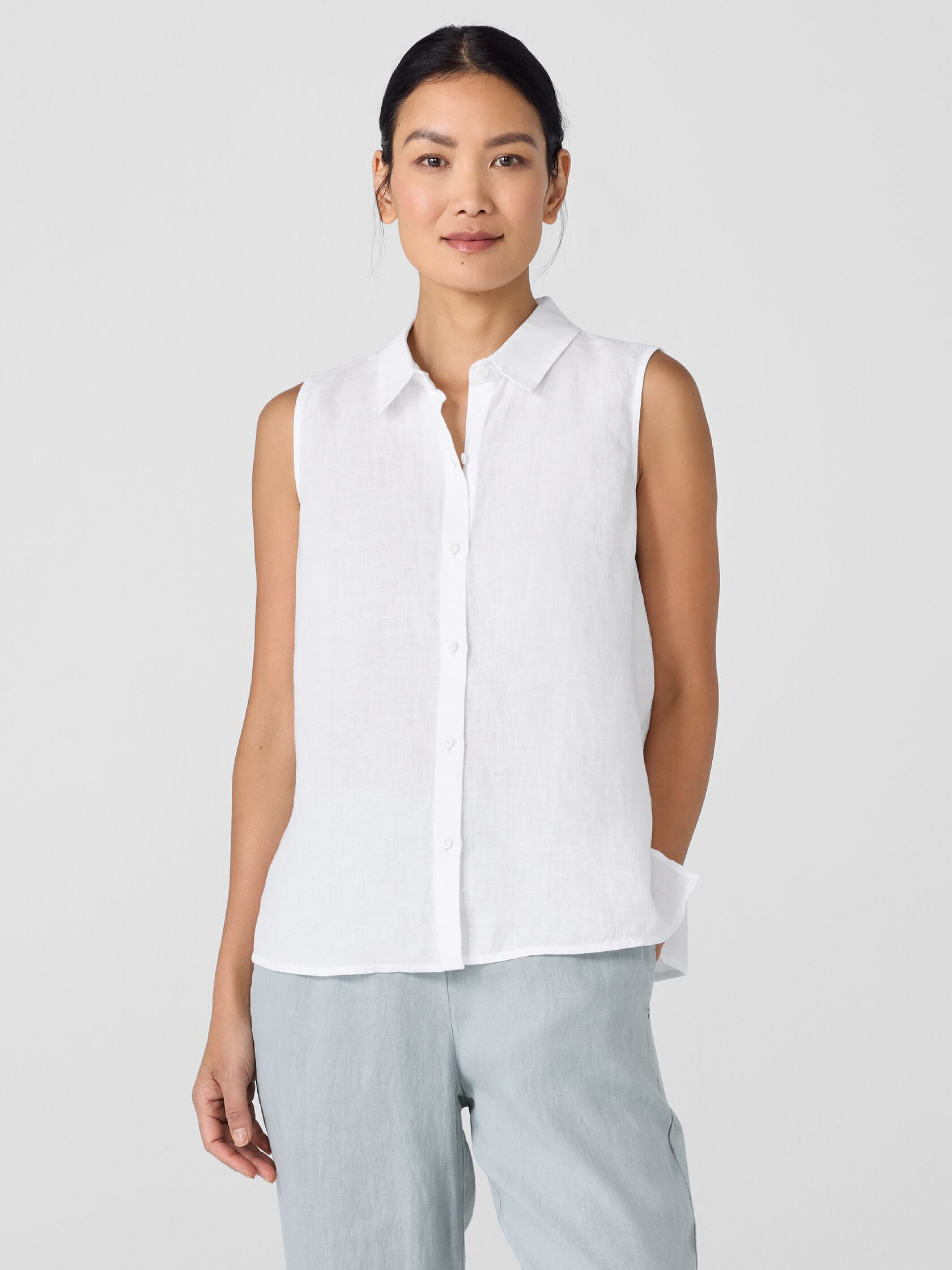 Organic Handkerchief Linen Sleeveless Shirt