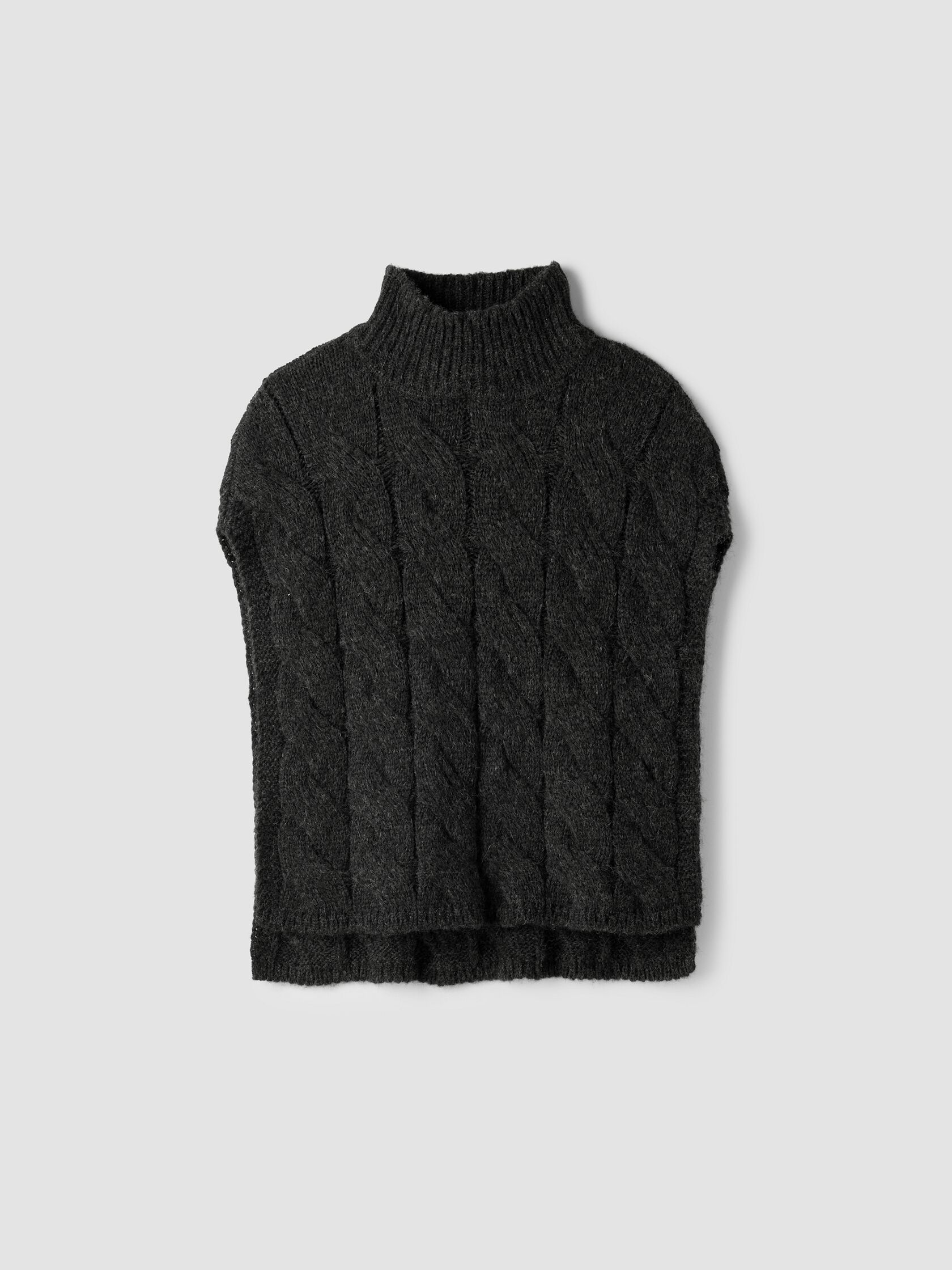 Alpaca Blend Turtleneck Poncho