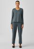 Organic Pima Cotton Jersey V-Neck Top