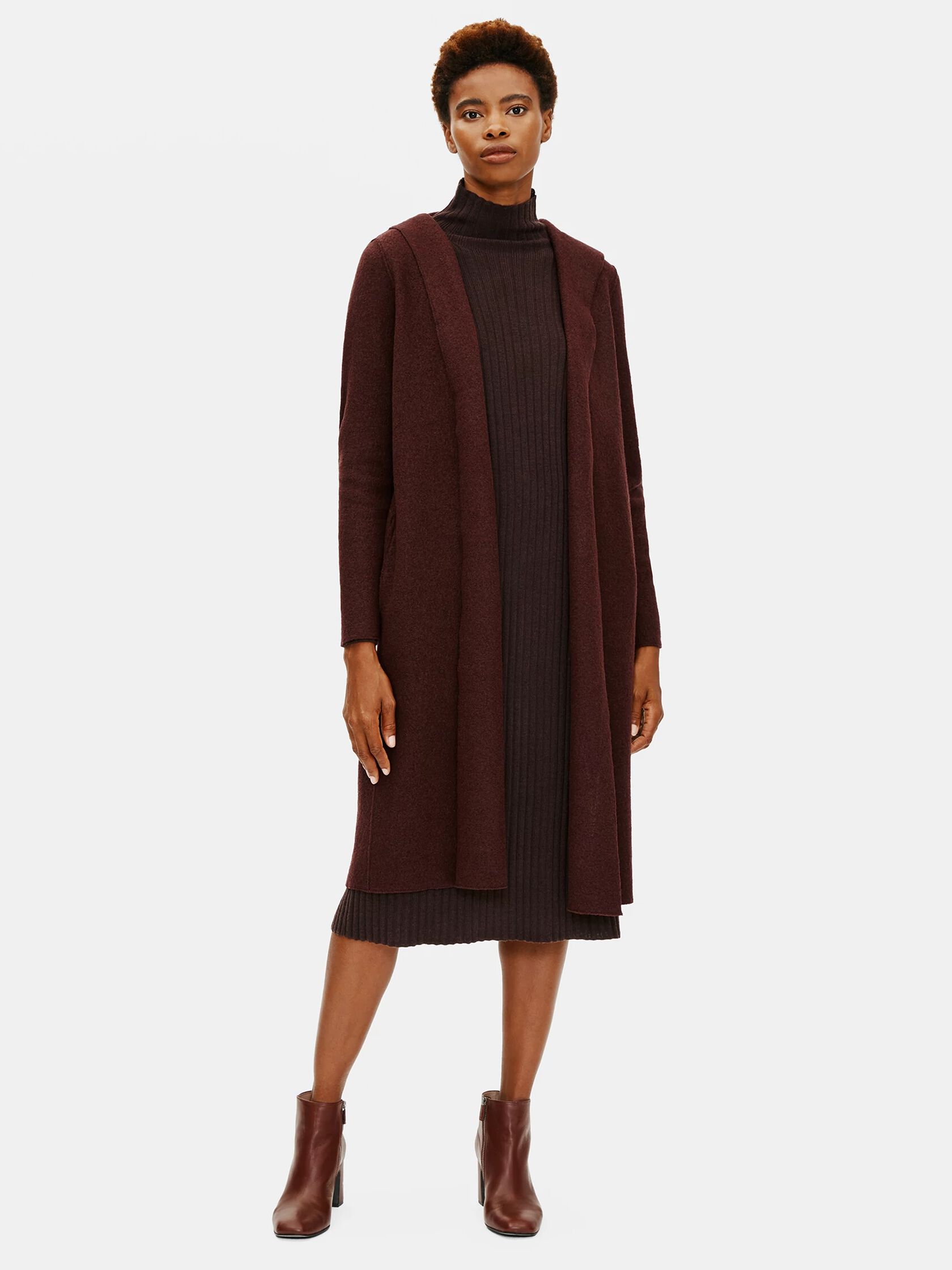 Lightweight Boiled Wool Hooded Jacket in Responsible Wool
