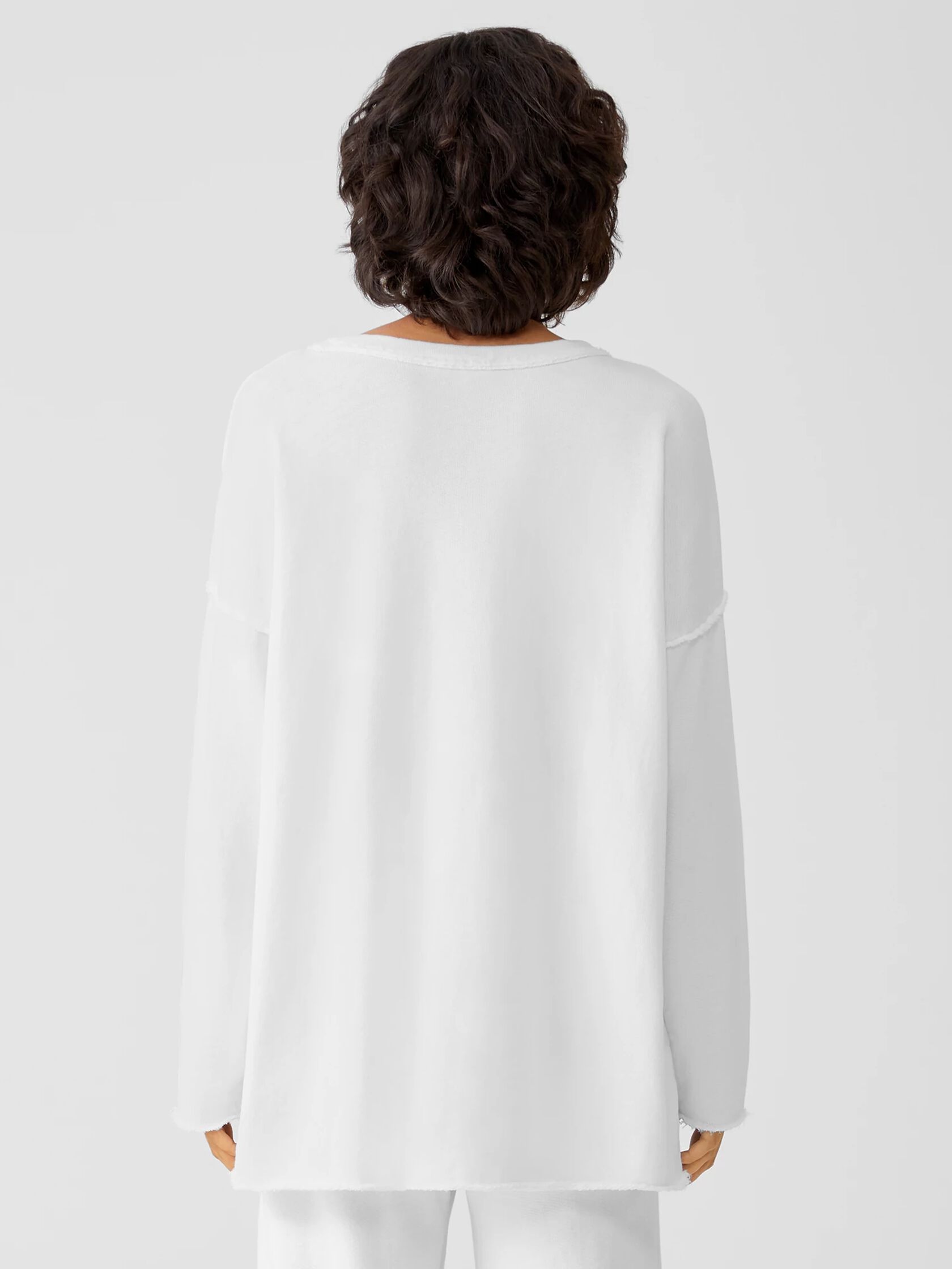 Lightweight Organic Cotton Terry Crew Neck Top