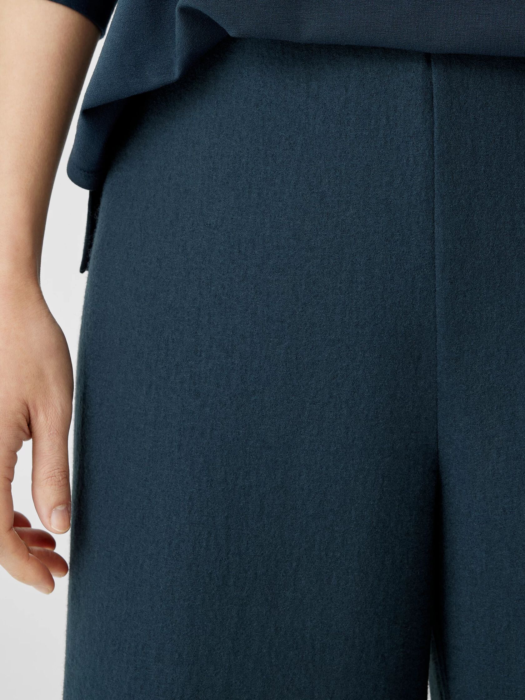 Boiled Wool Jersey Wide-Leg Pant