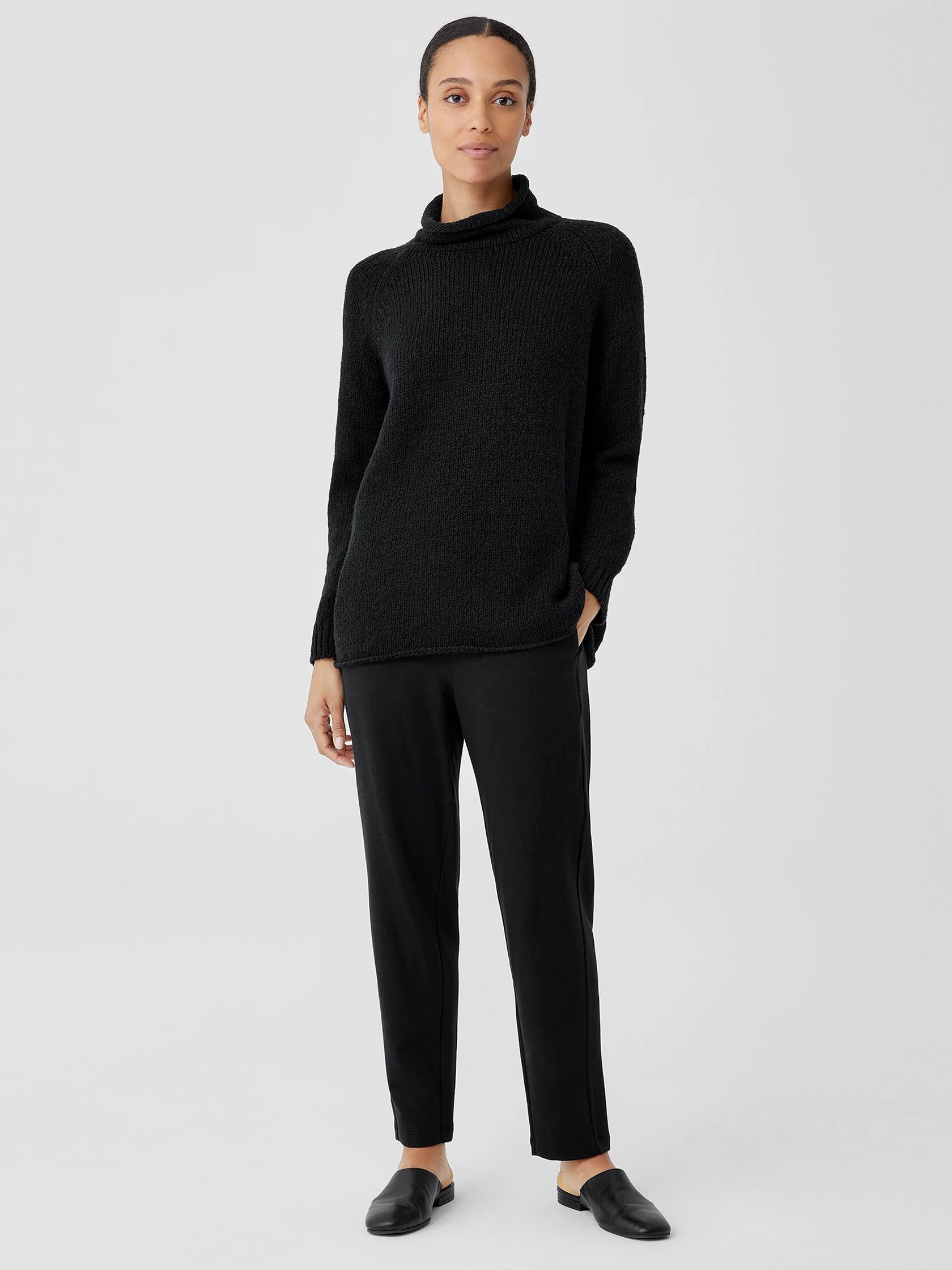 Peruvian Organic Cotton Crimp Turtleneck Top