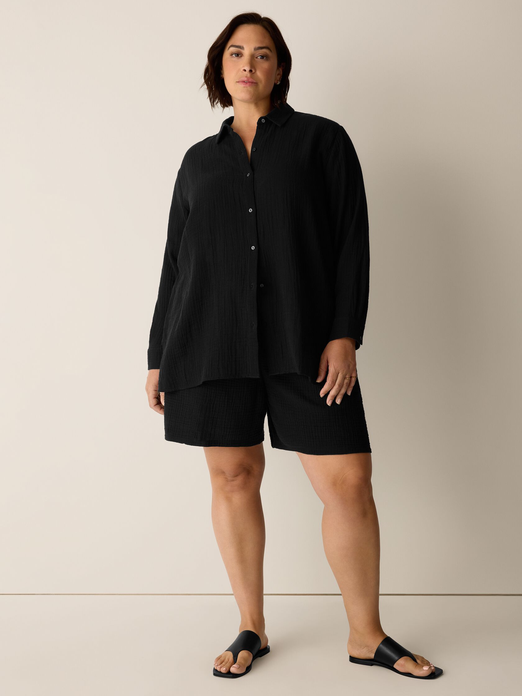 Organic Cotton Lofty Gauze Classic Collar Shirt