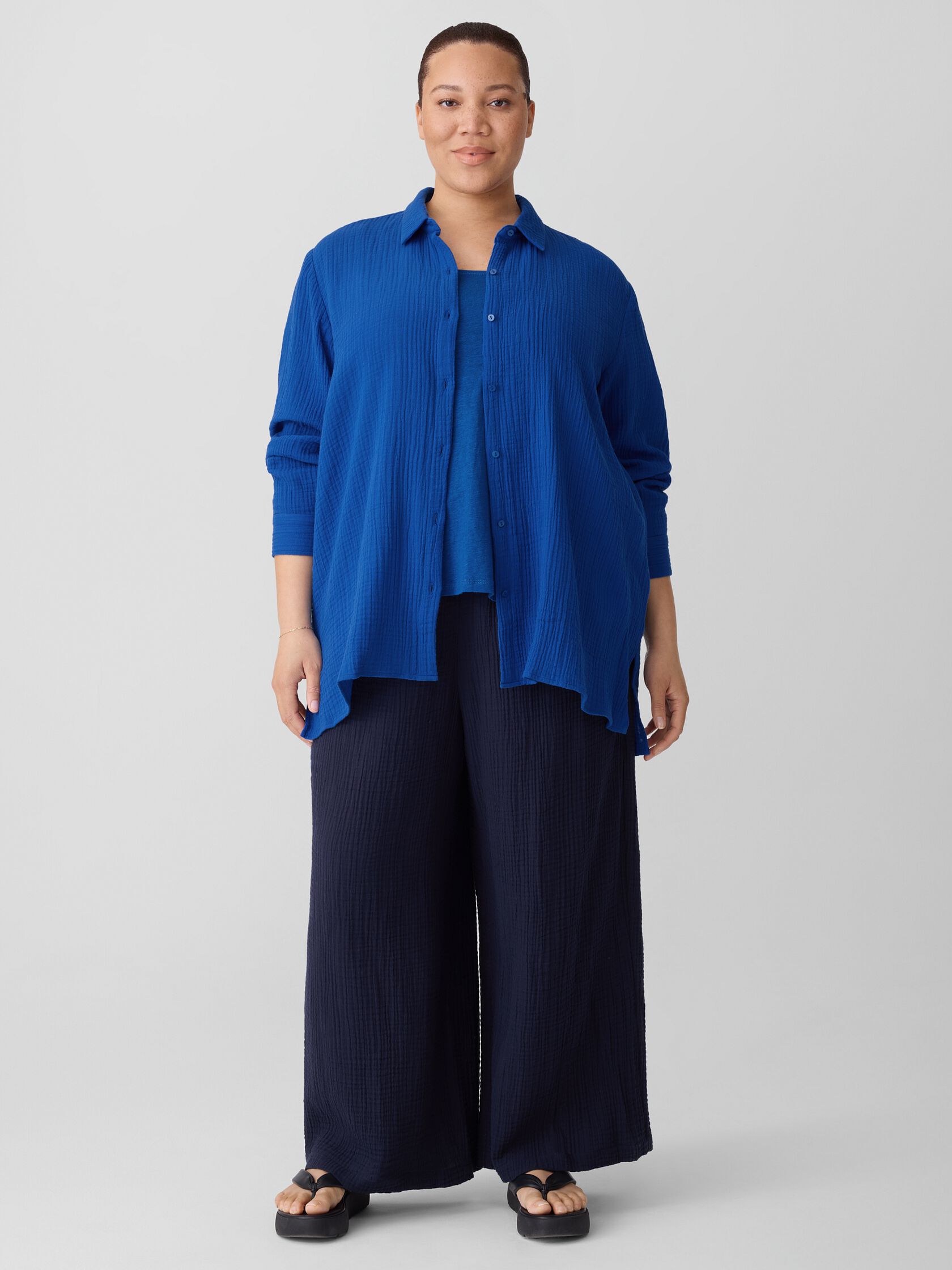 Organic Cotton Lofty Gauze Classic Collar Shirt