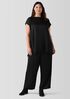 Striated Silk Satin Straight Pant