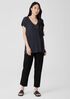 Organic Linen Délavé Rib V-Neck Top