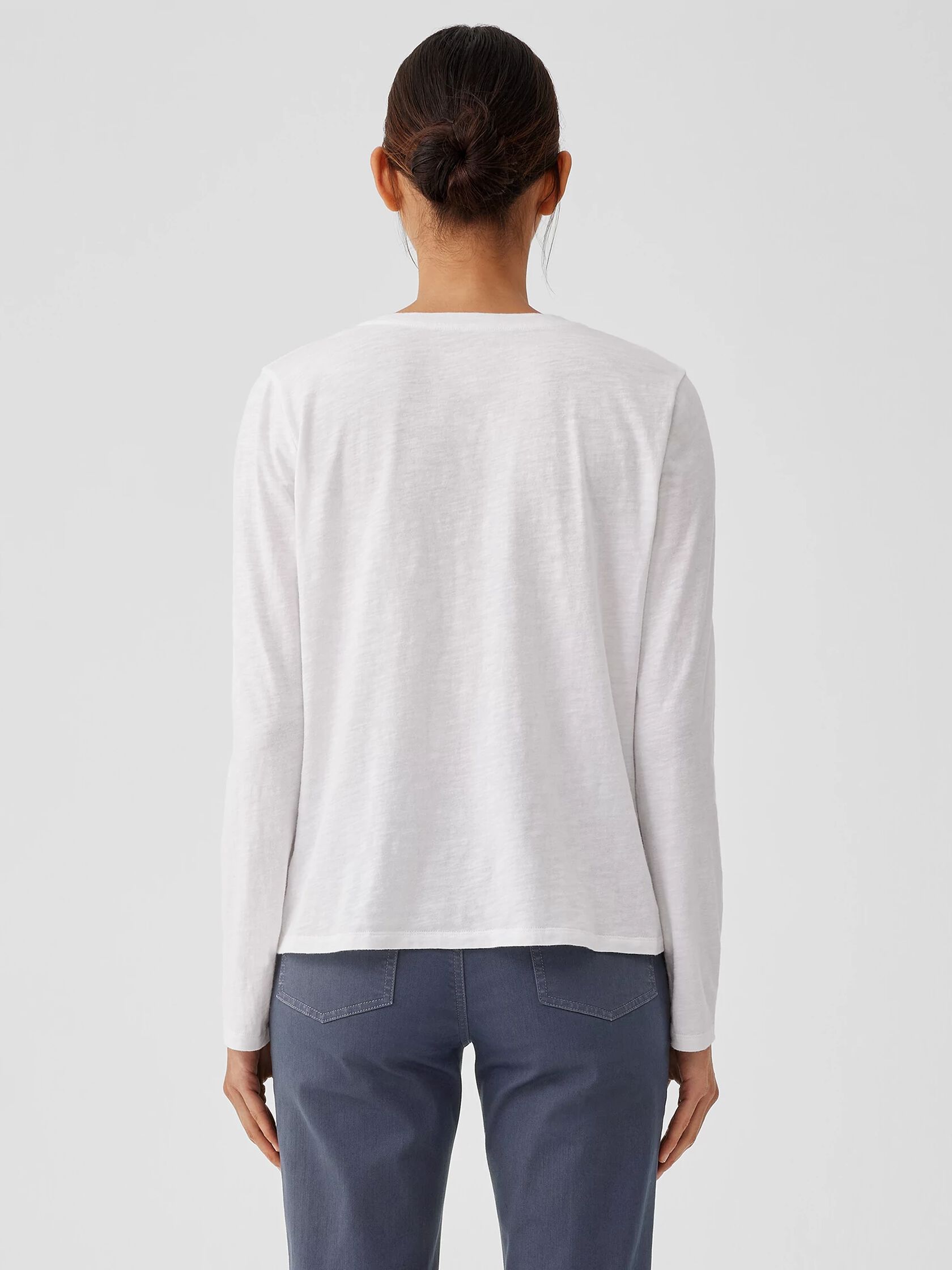 Organic Cotton Slub V-Neck Top