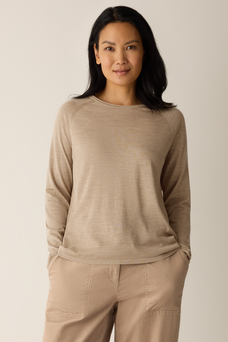 Superfine Merino Crew Neck Top in Regenerative Wool Superfine Merino Crew Neck Top in Regenerative Wool