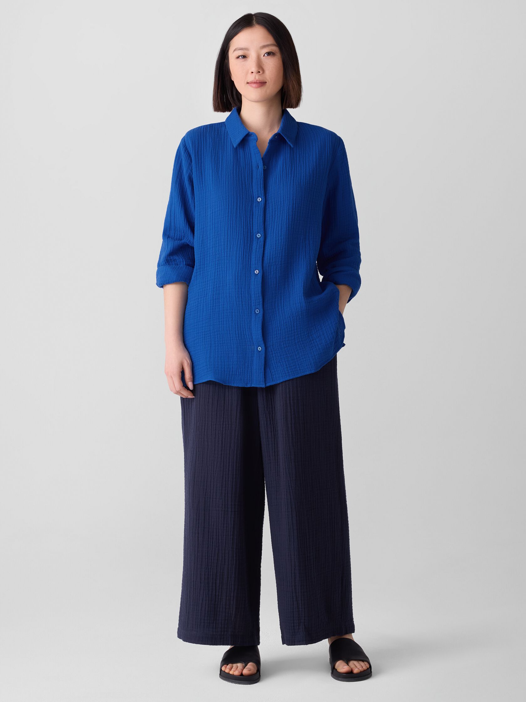 Organic Cotton Lofty Gauze Classic Collar Shirt