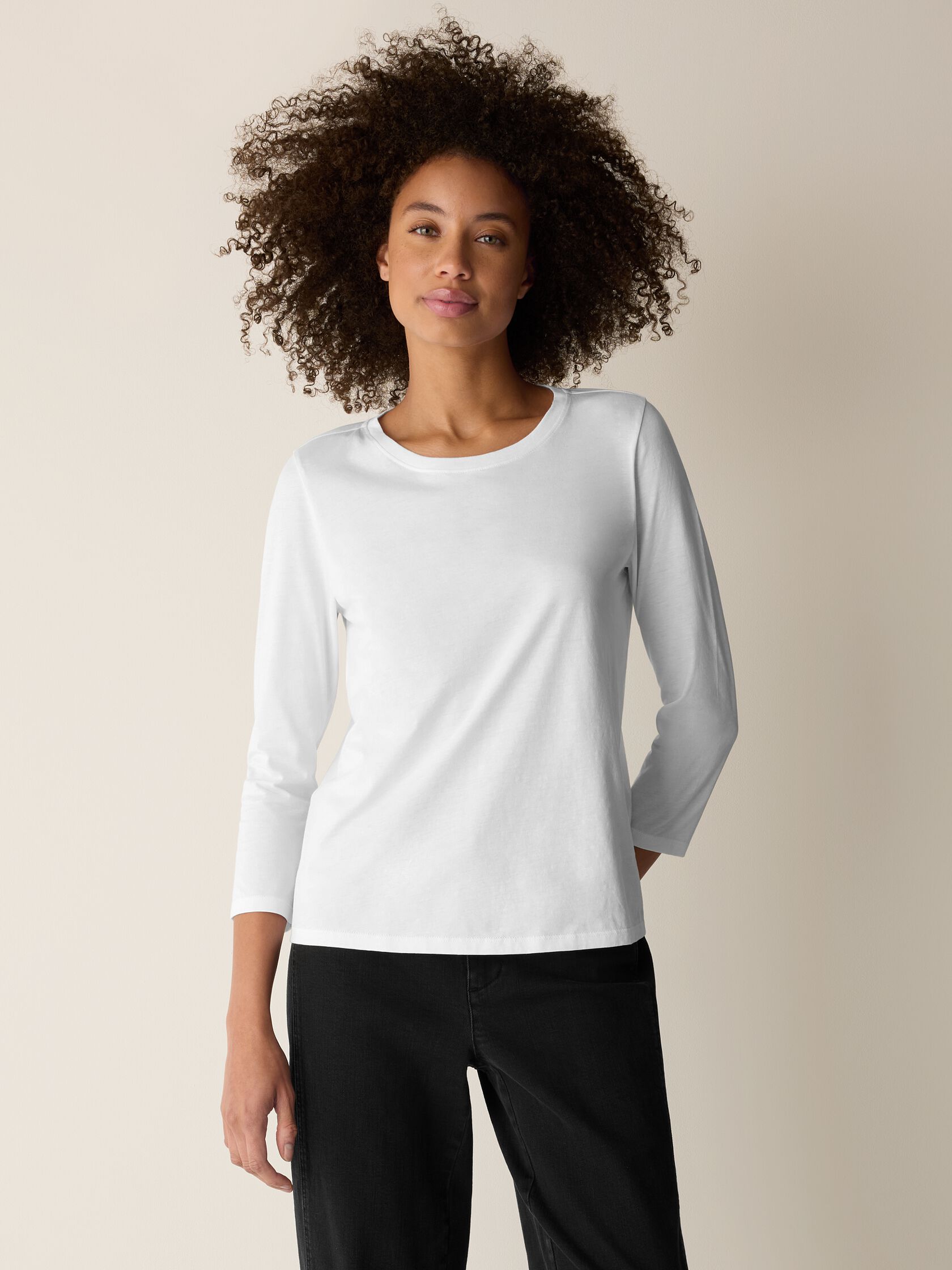 Organic Pima Cotton Jersey 3/4-Sleeve Tee