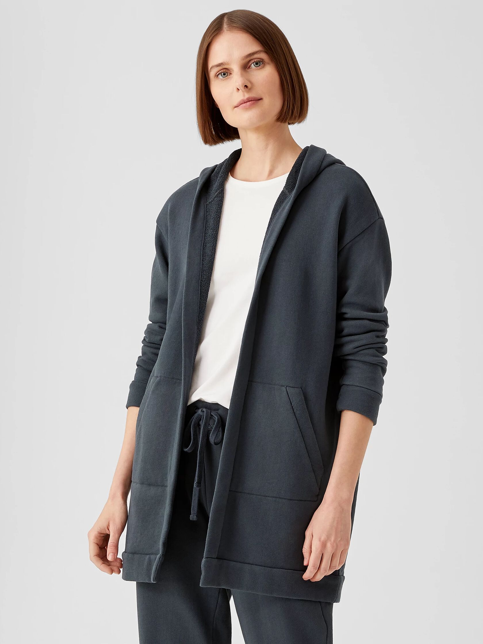 Organic Cotton French Terry Hooded Jacket