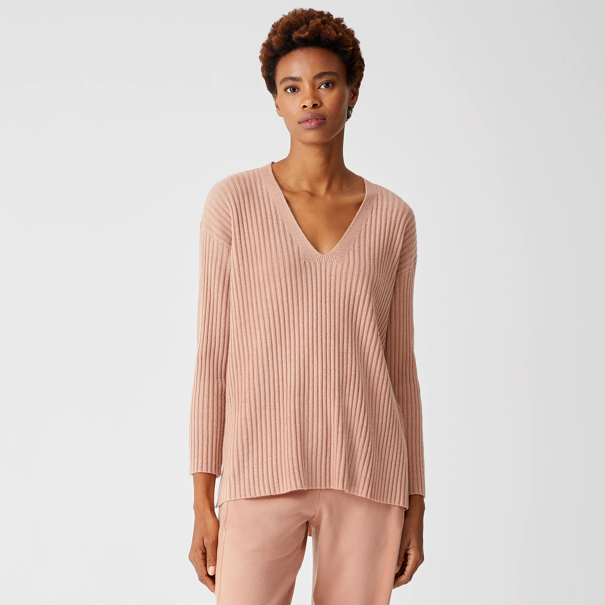 Italian Cashmere V-Neck Tunic | EILEEN 
