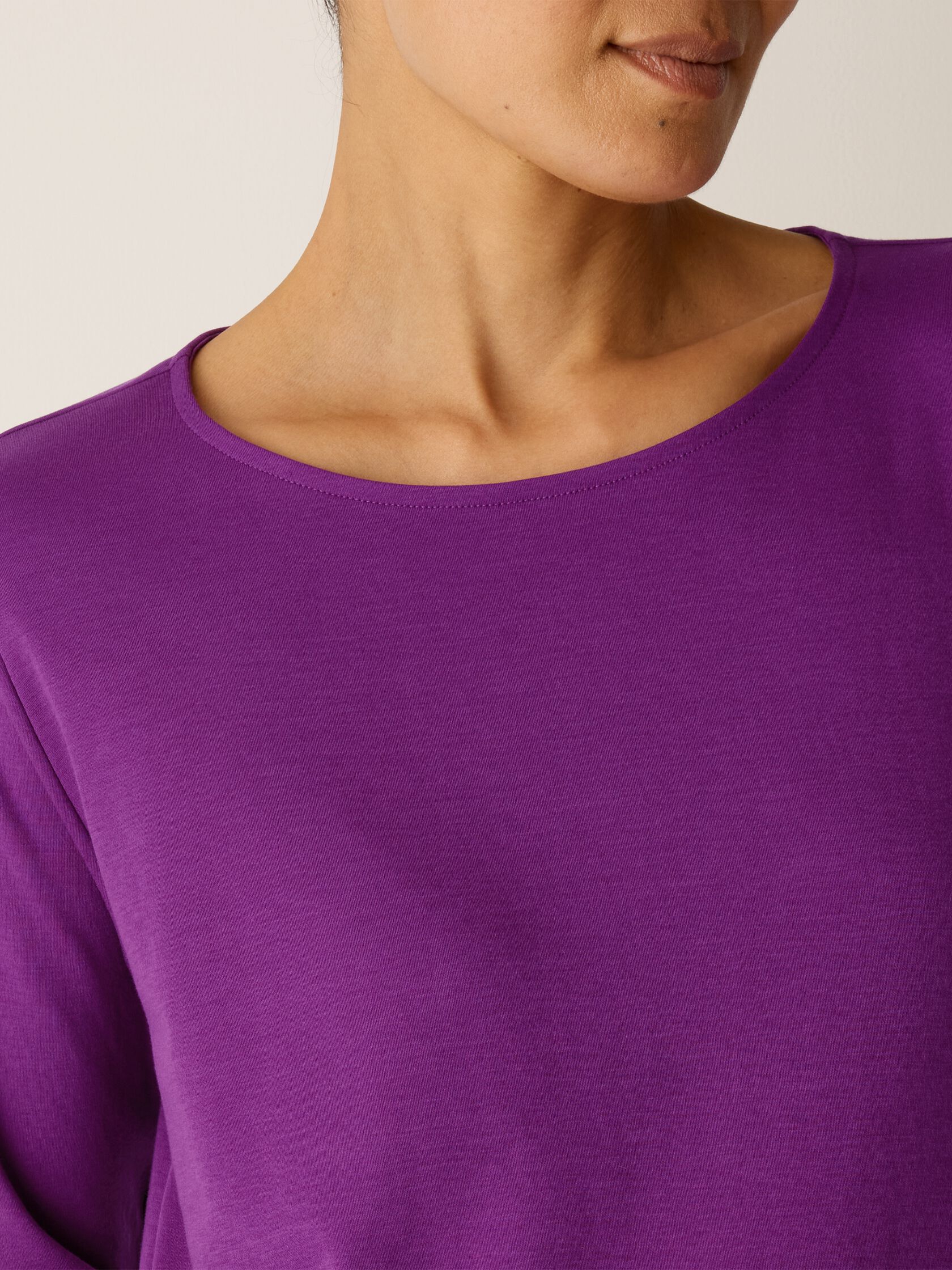 Organic Cotton Interlock Crew Neck Sleep Top