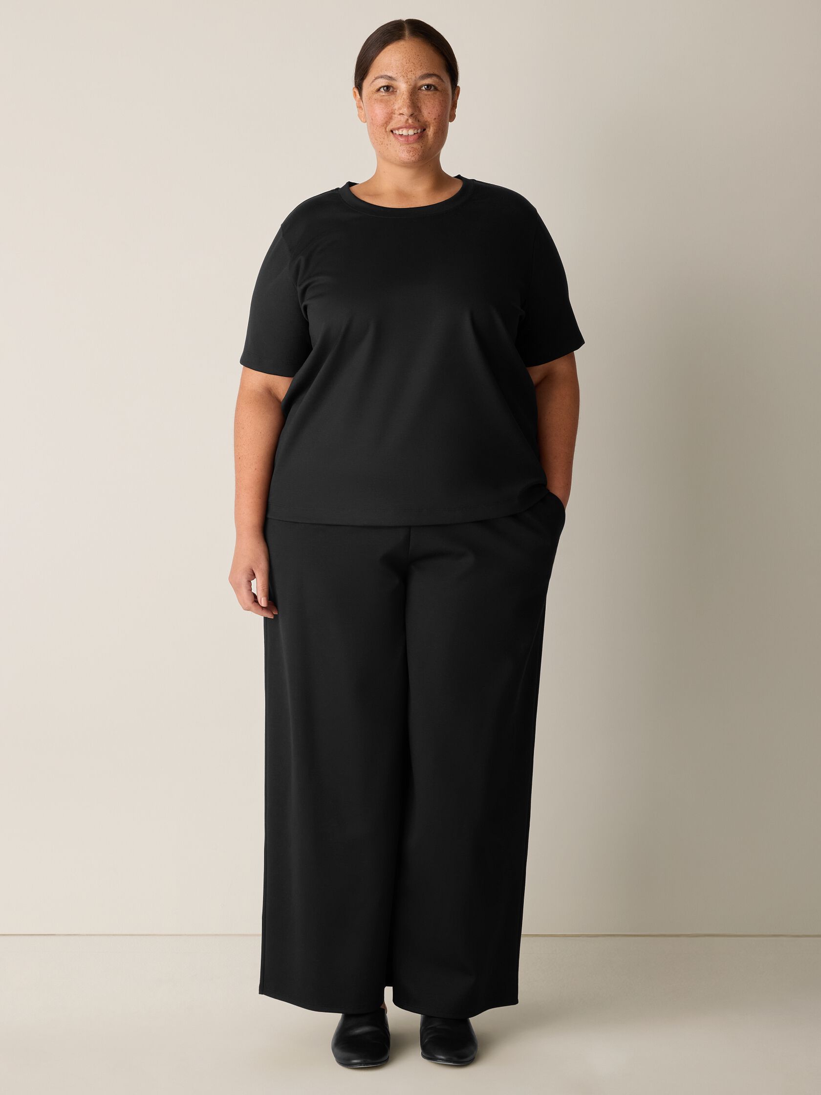 Lightweight Ponte Wide-Leg Pant