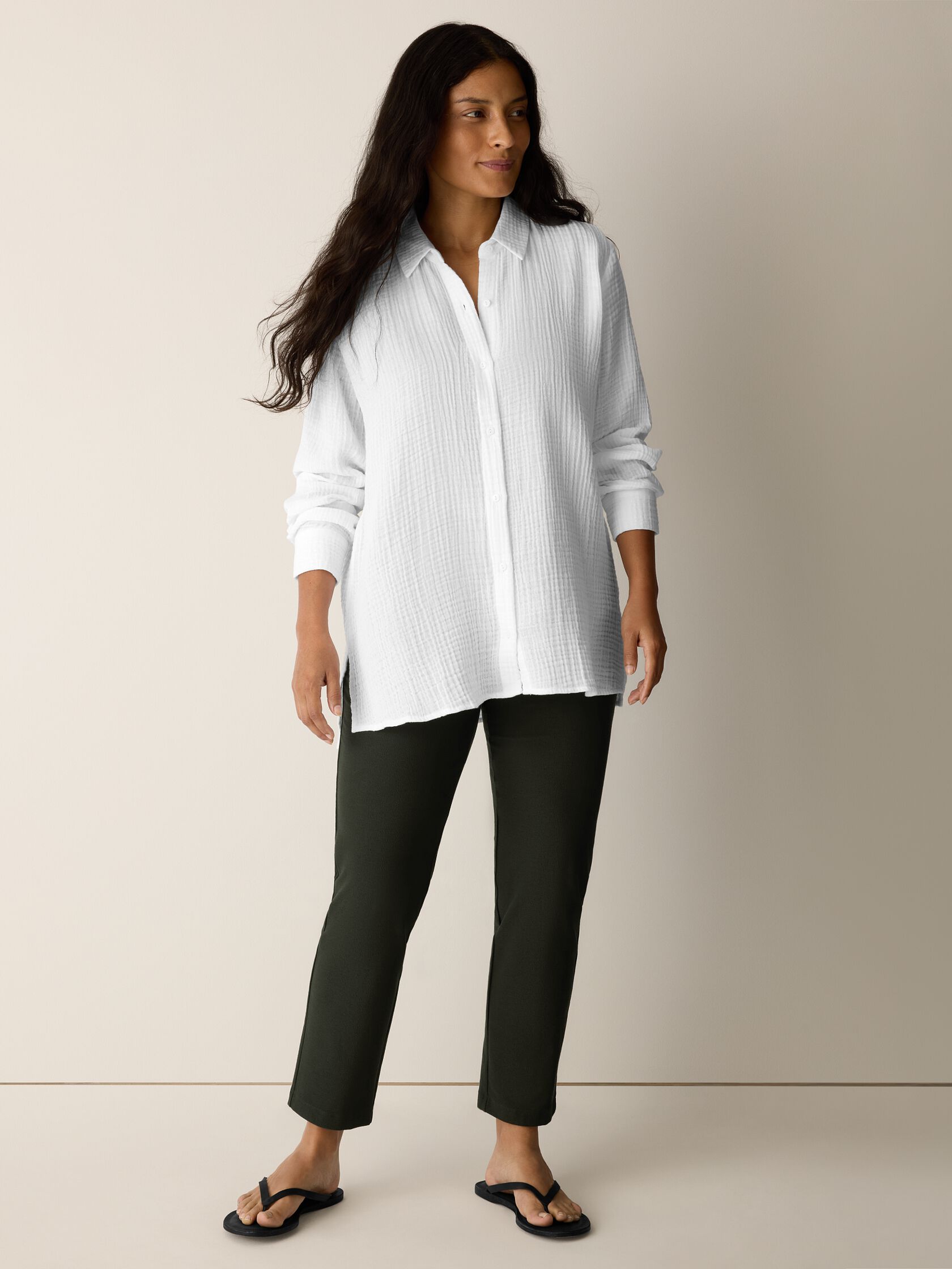 Washable Stretch Crepe Slim Pant
