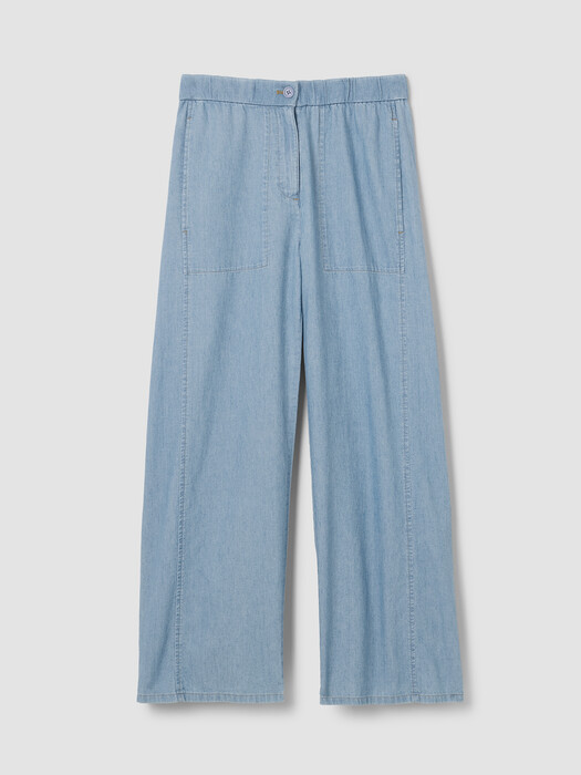 Airy Organic Cotton Twill Wide-Leg Pant