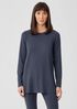 Stretch Jersey Knit Crew Neck Long Top