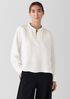 Silk Linen Box Band Collar Top