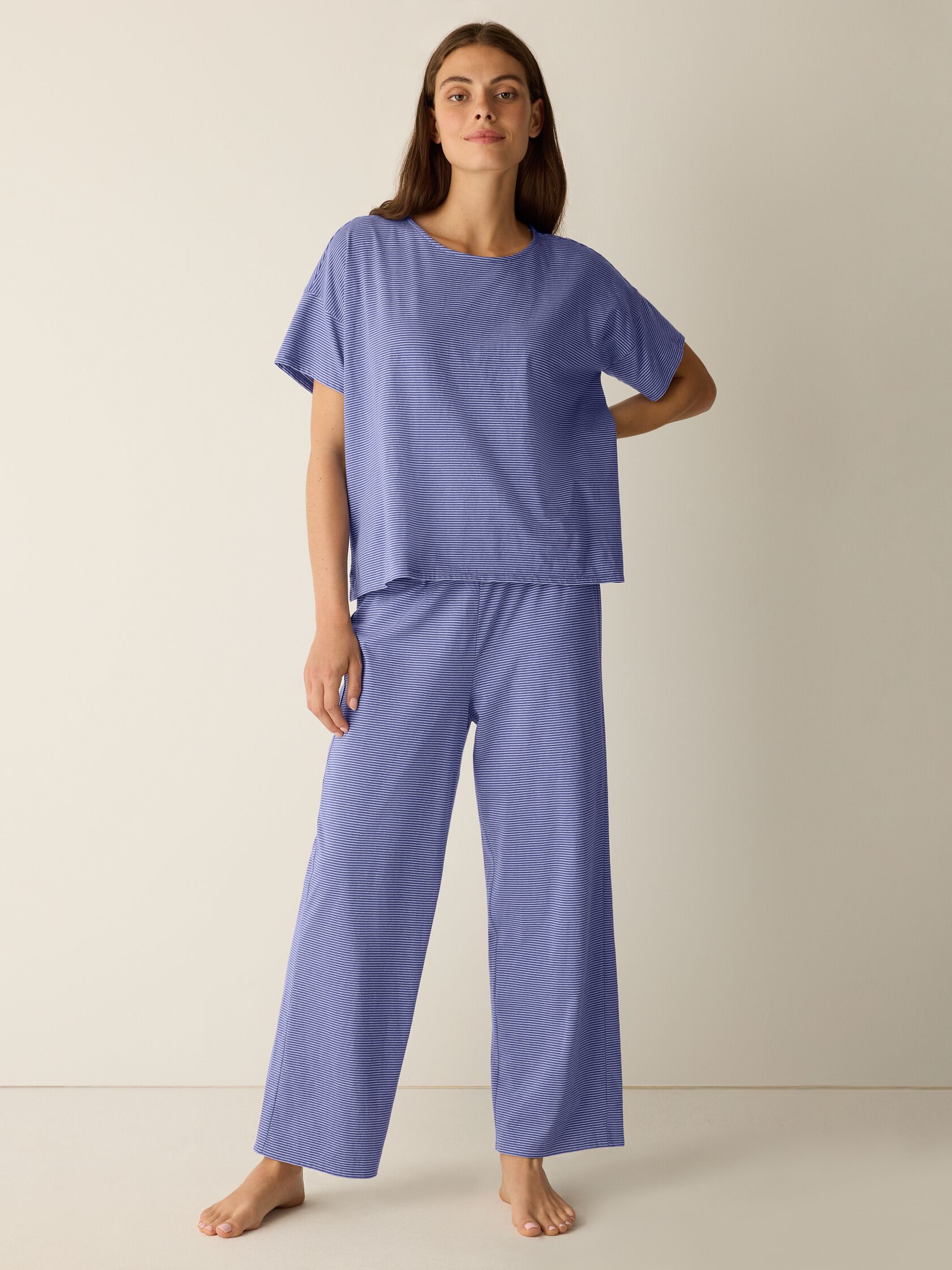 Mini Stripe Organic Cotton Jersey Sleep Set
