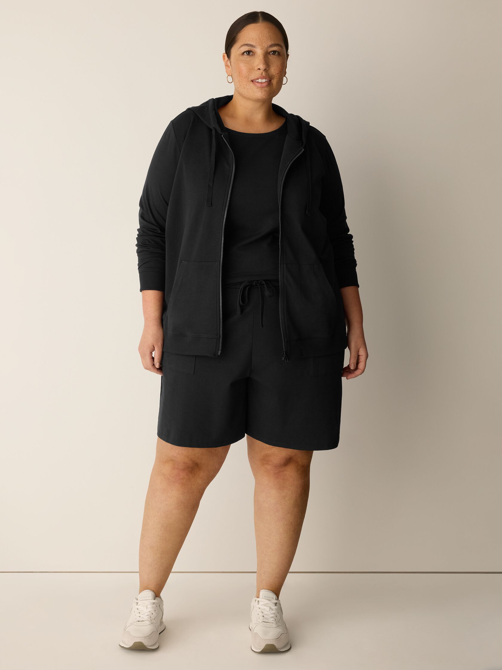 Pima Cotton Stretch Jersey Hooded Jacket