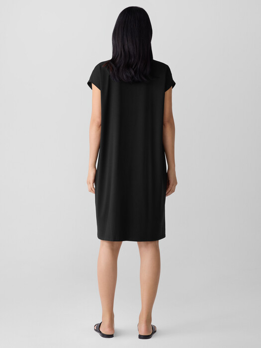 Fine Jersey Split Neck Dress | EILEEN FISHER Fine Jersey Split Neck Dress | EILEEN FISHER