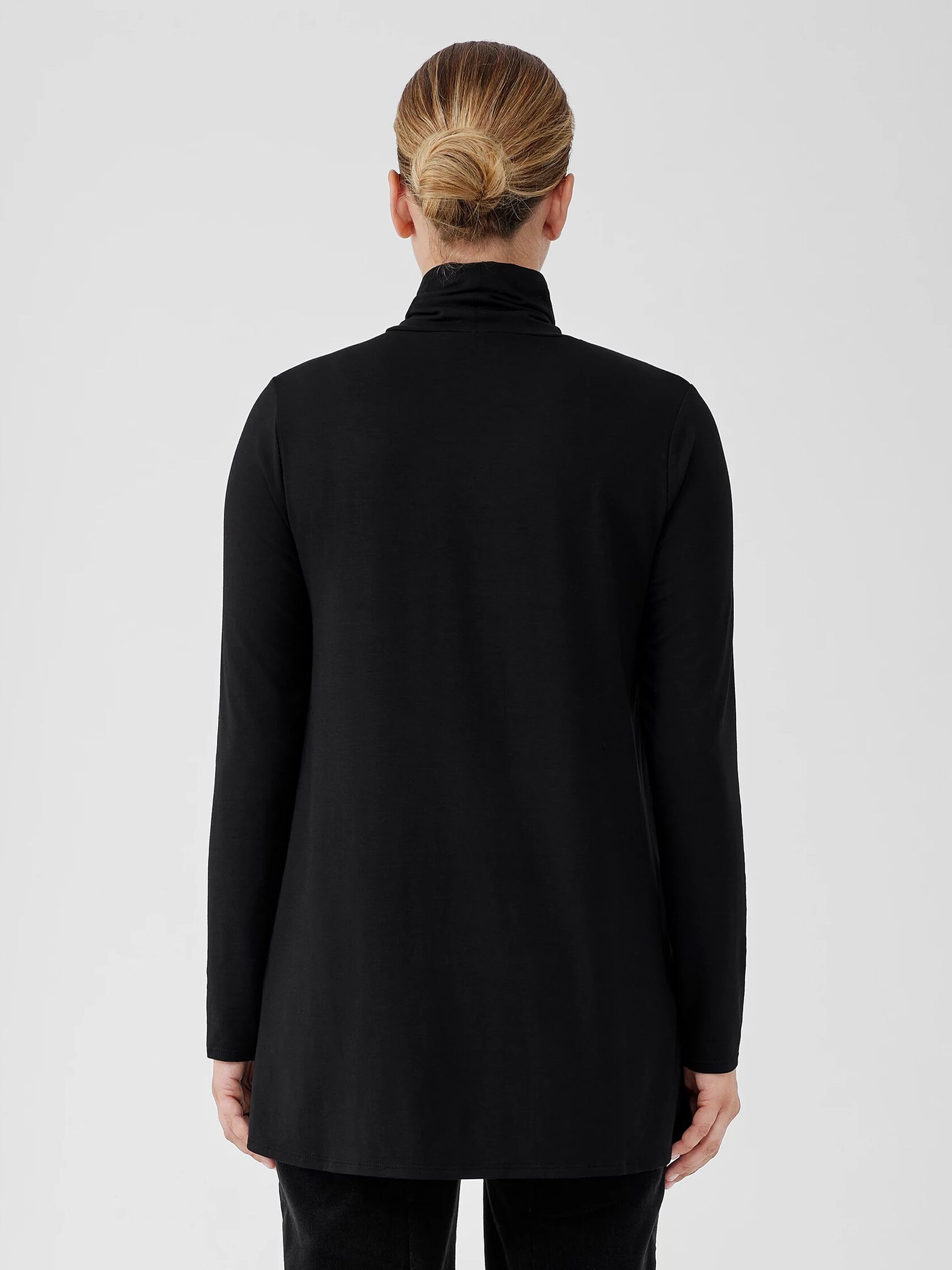 Fine Jersey Scrunch Neck Long Top