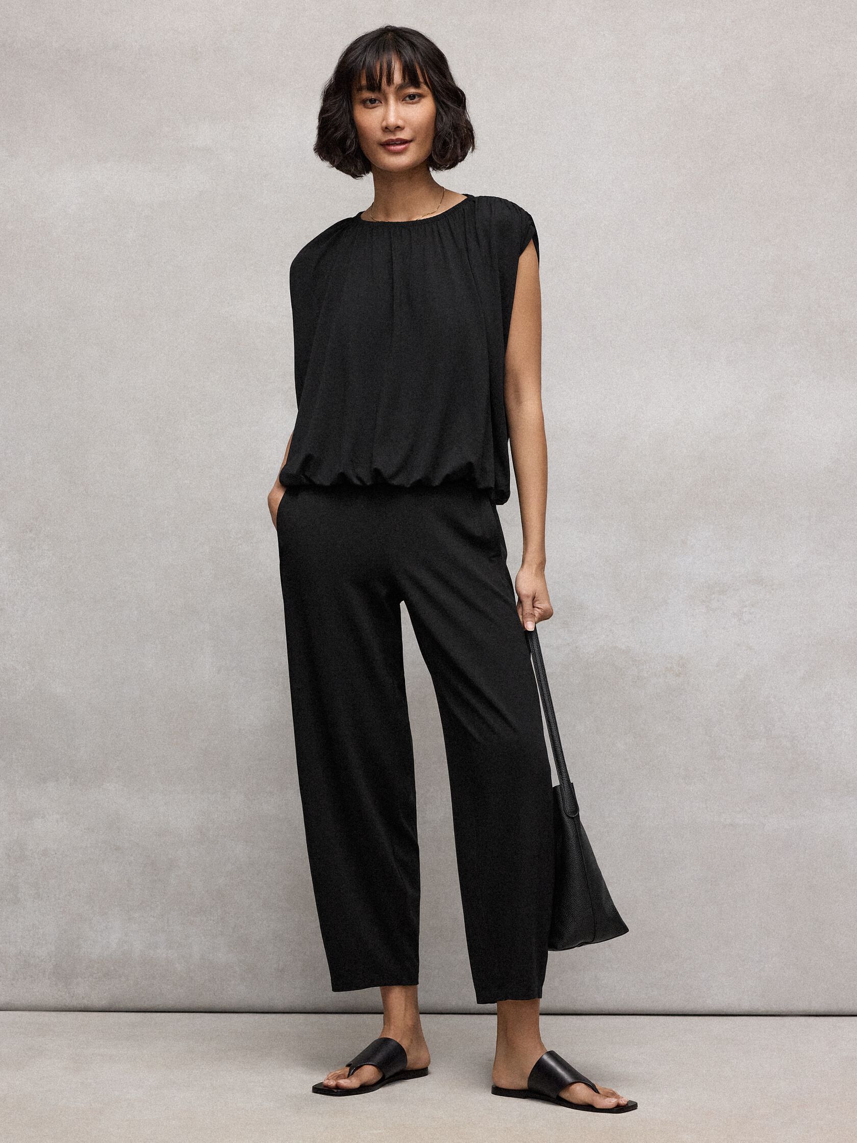 Stretch Jersey Knit Lantern Pant