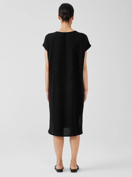 Organic Cotton Gauze V-Neck Dress