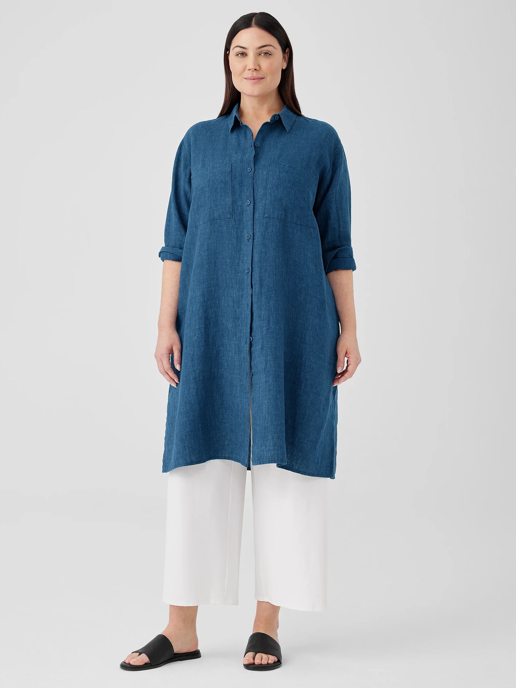 Washed Organic Linen Délavé Shirtdress