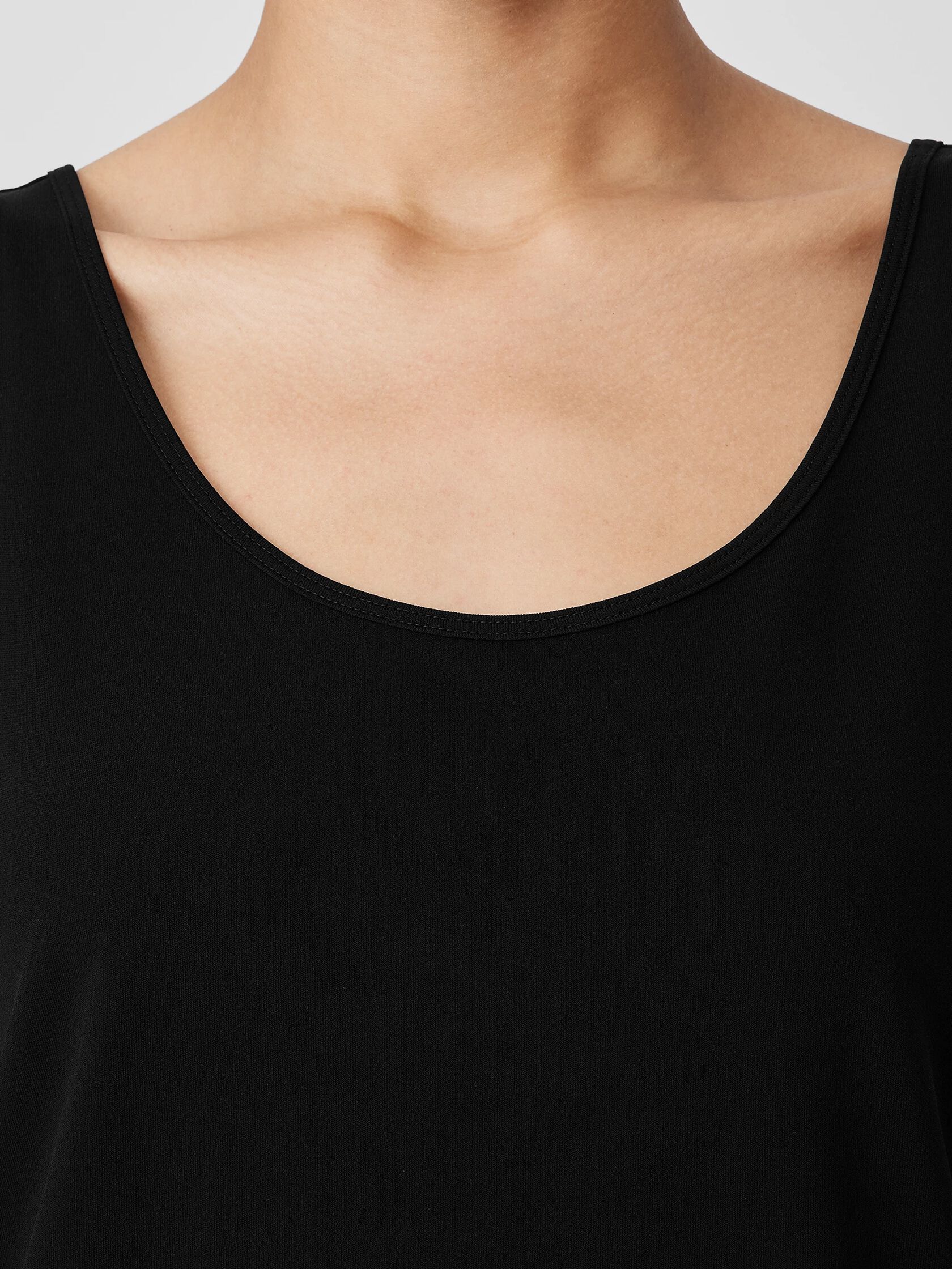 Stretch Silk Jersey Scoop Neck Tank