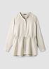 Silk Twill Band Collar Shirt