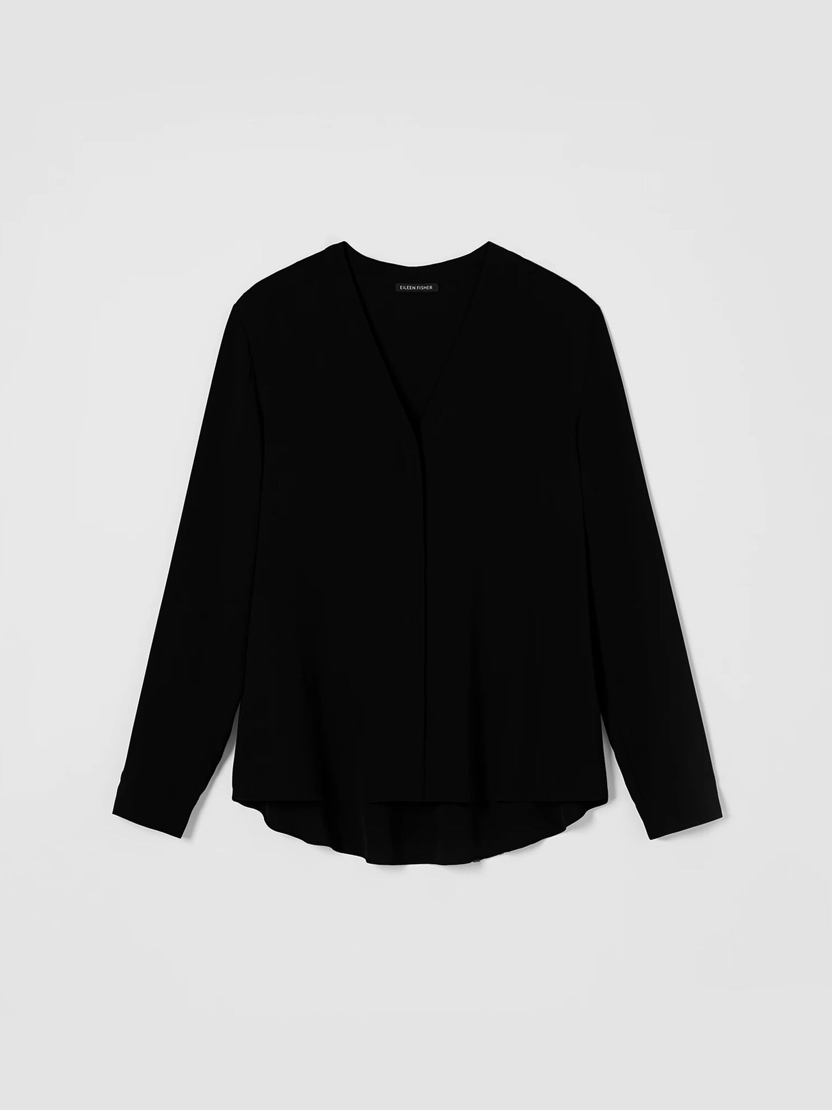 Silk Georgette Crepe V-Neck Shirt