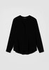 Silk Georgette Crepe V-Neck Shirt