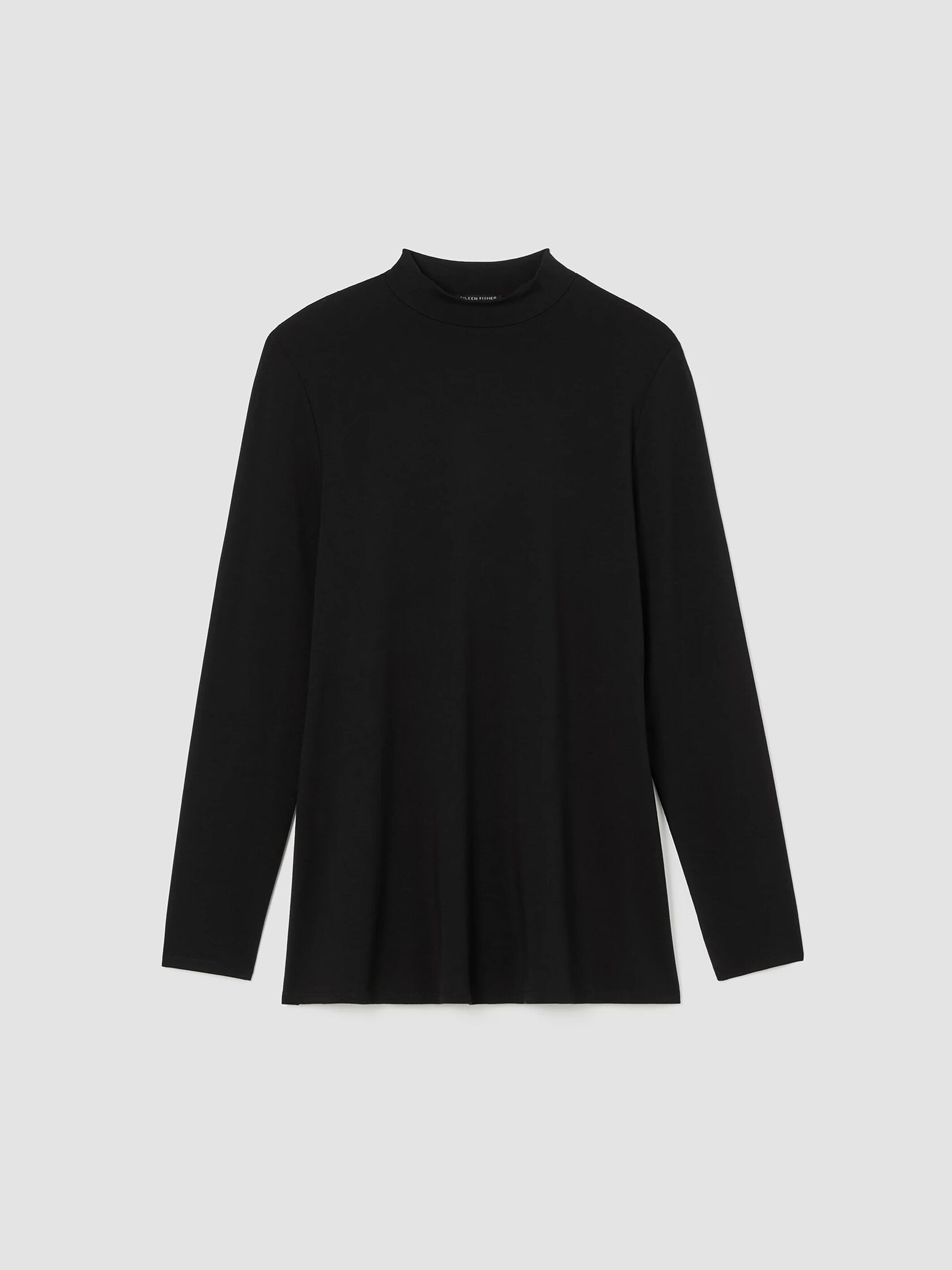 Stretch Jersey Knit Mock Neck Top
