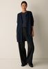 Fine Felted Wool Long Cardigan in Regenerative Wool