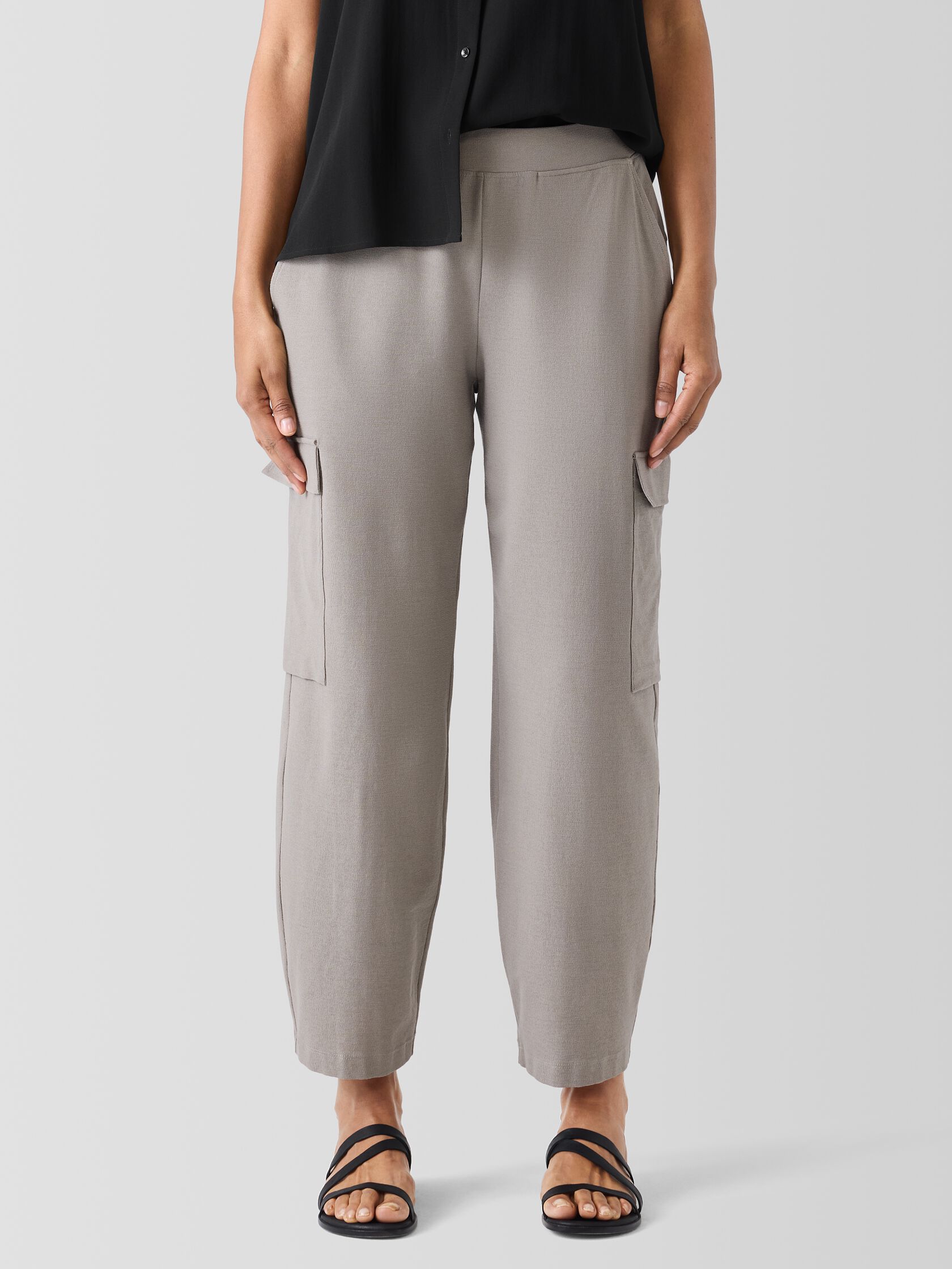 Washable Stretch Crepe Cargo Pant