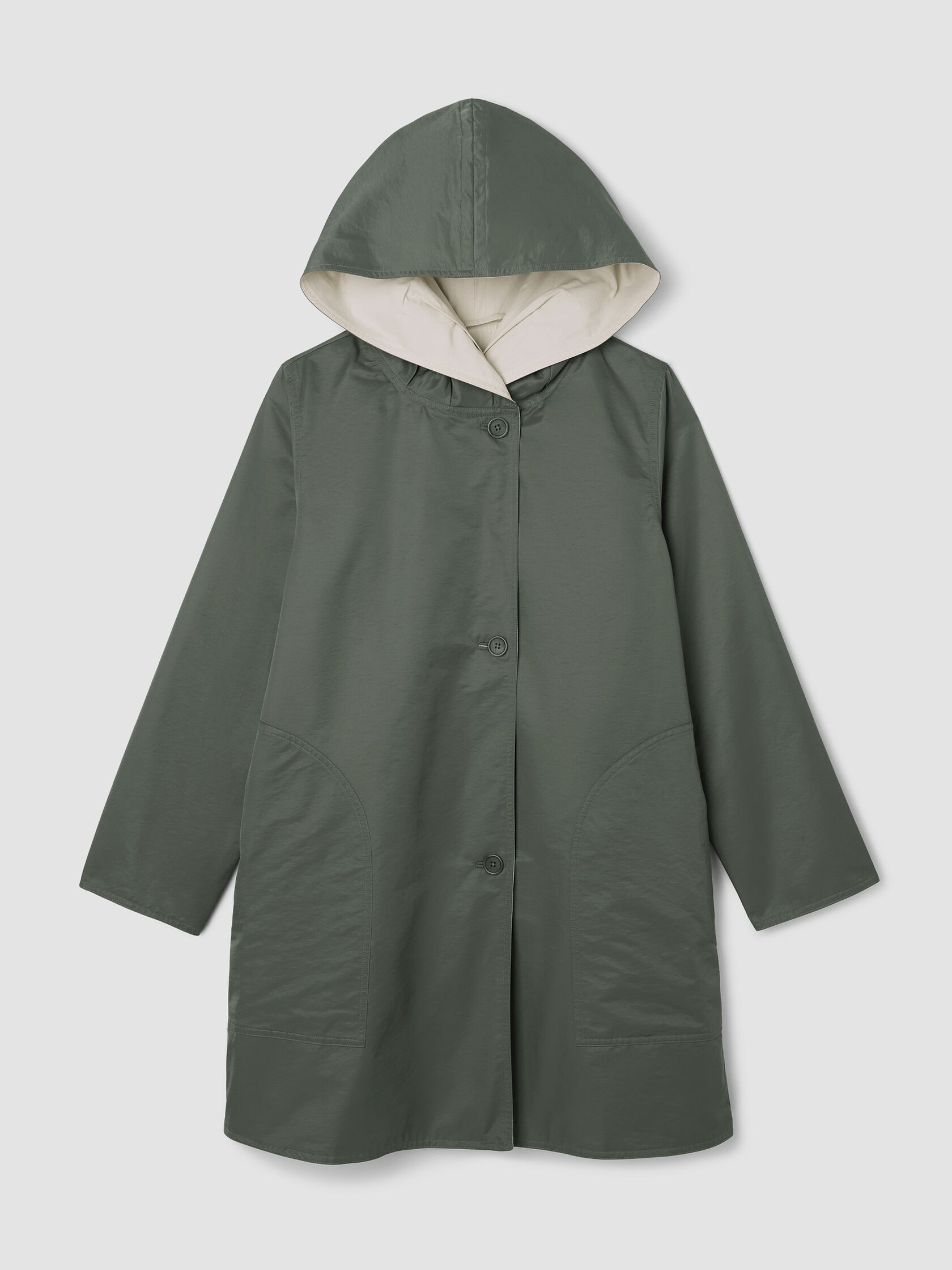 Cotton Nylon Reversible Hooded Coat