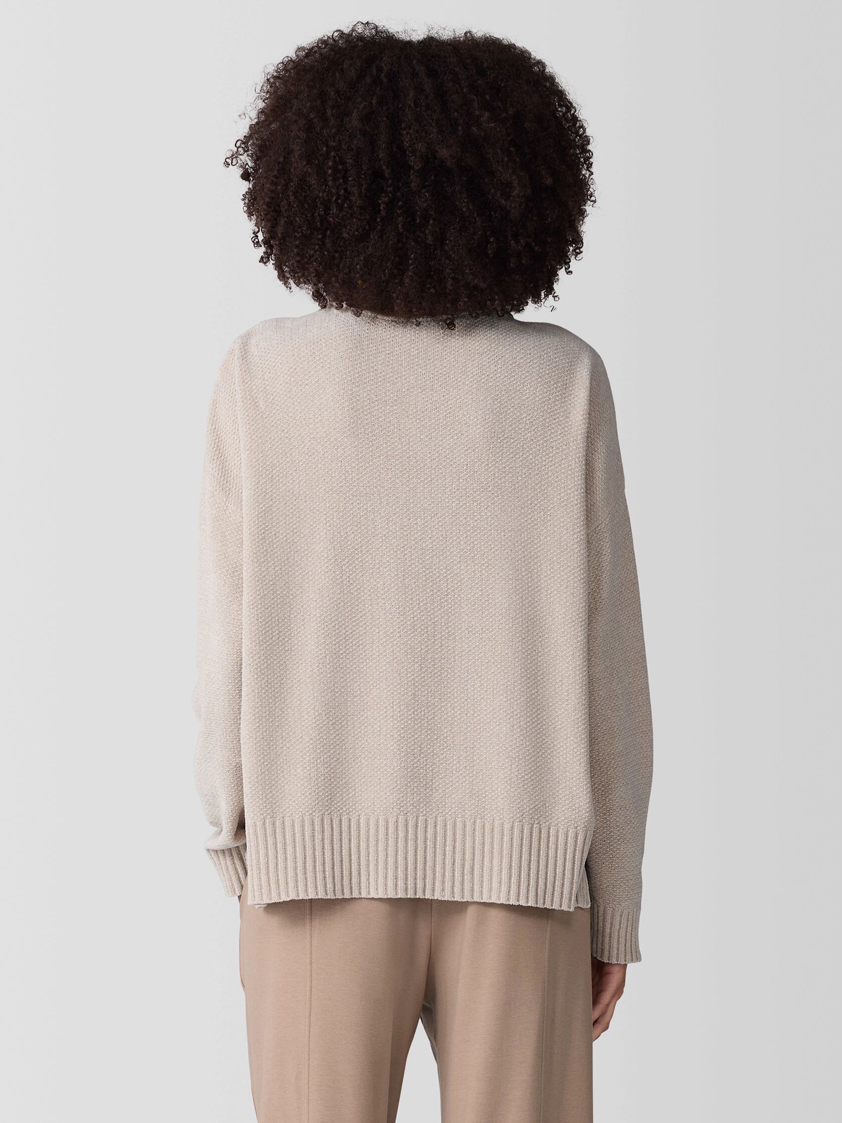 Organic Cotton Chenille Jewel Neck Top