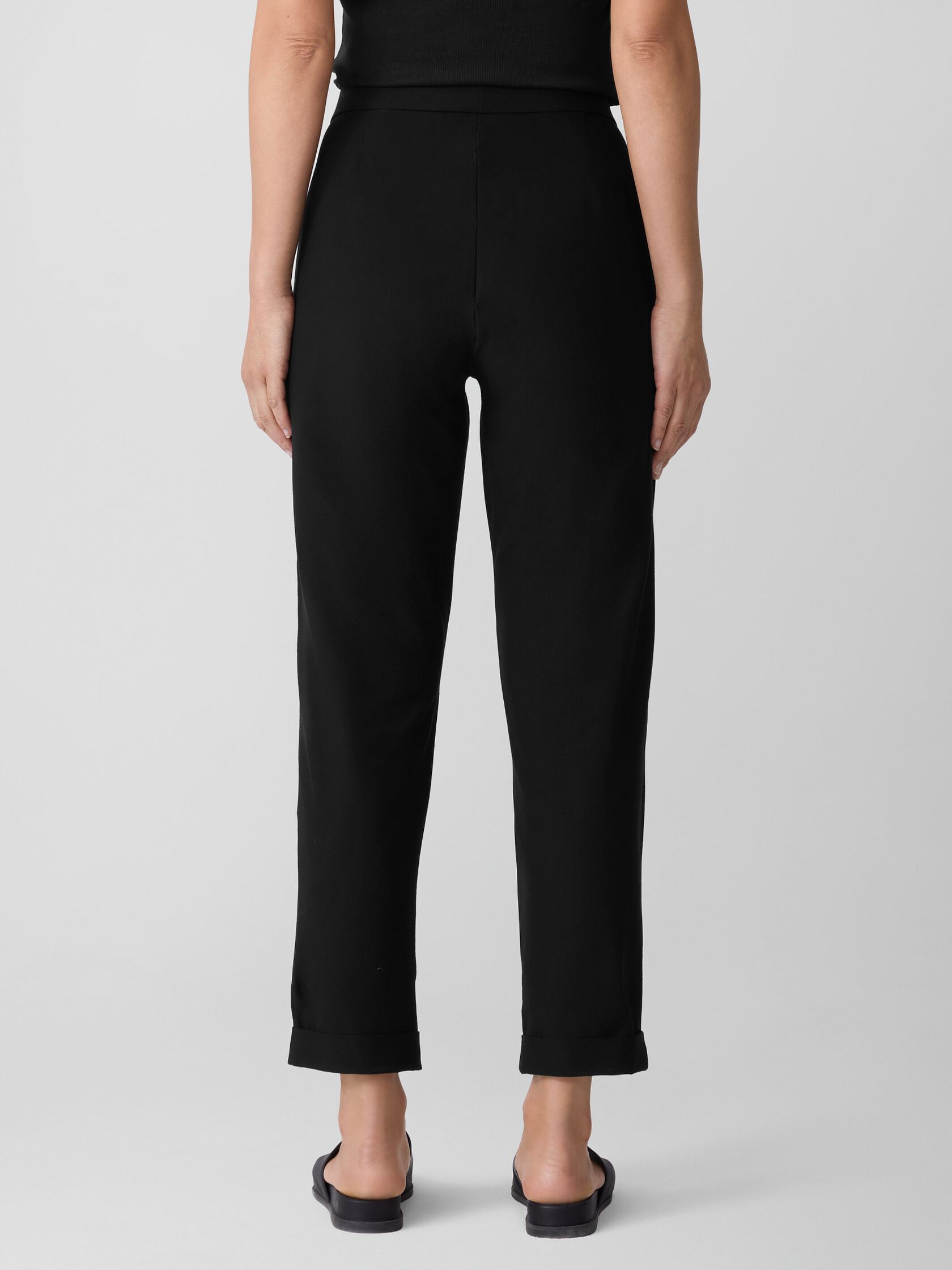 Washable Stretch Crepe Cuffed Pant