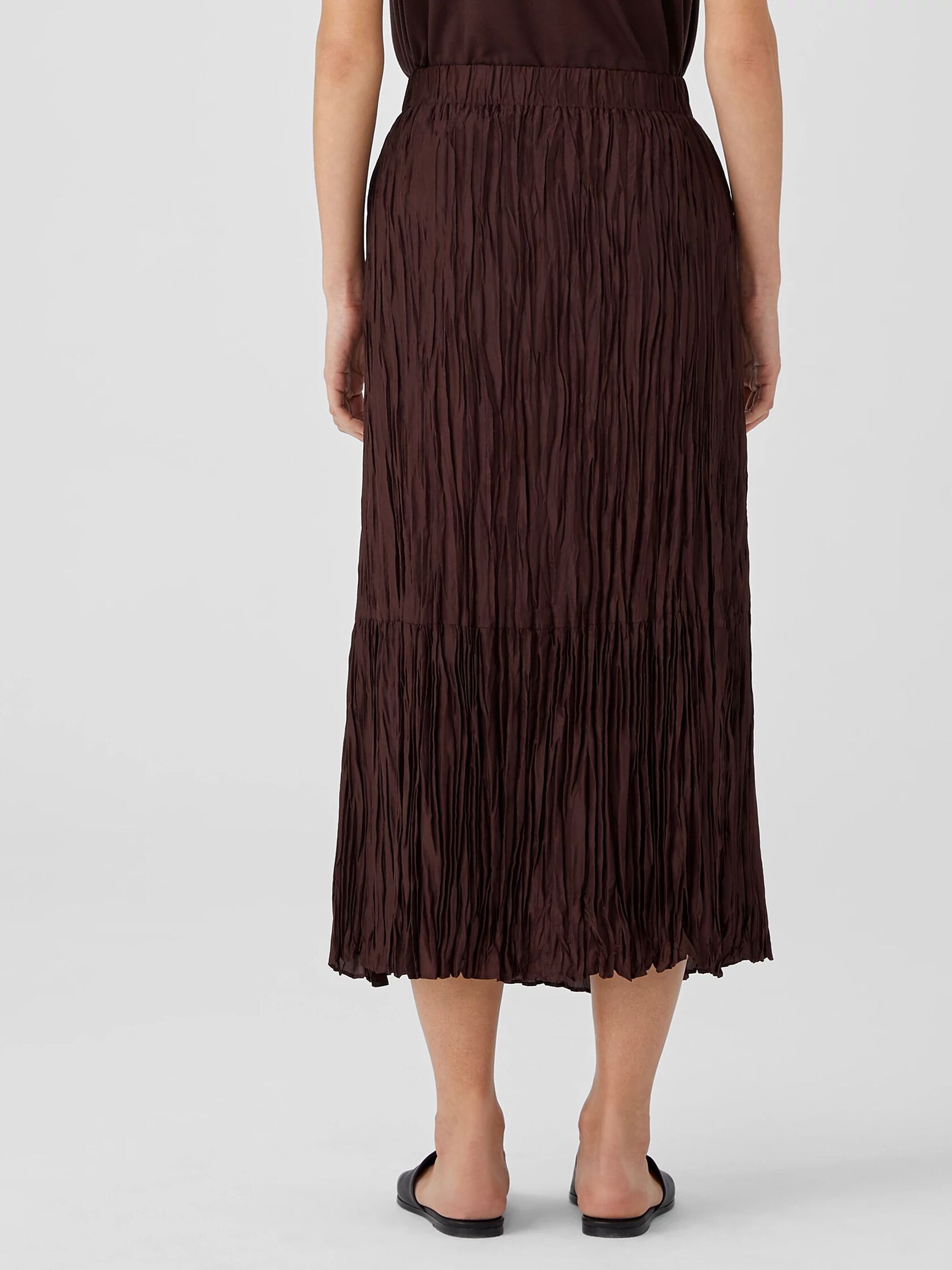 Crushed Silk Habutai Tiered Skirt