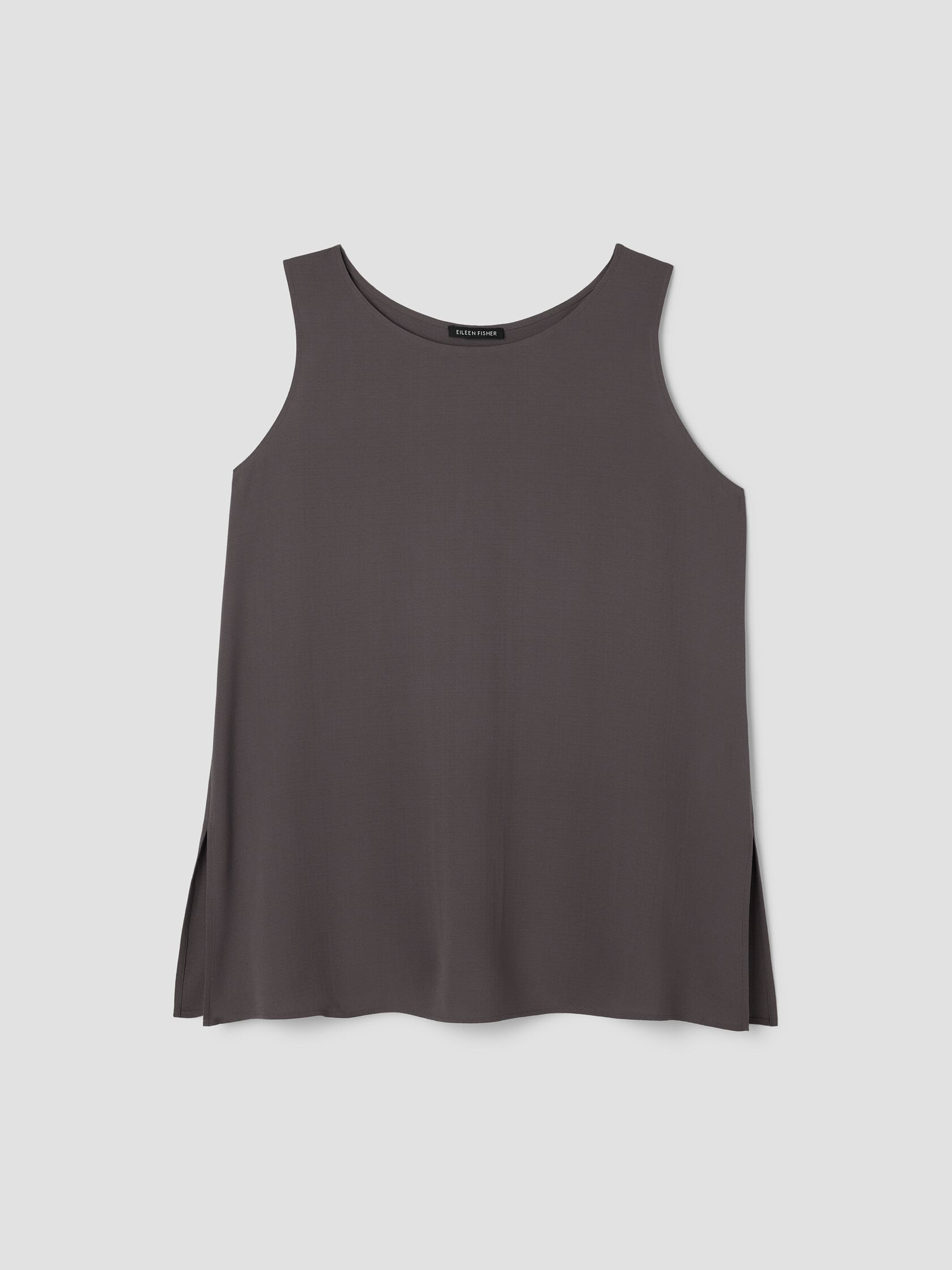 Silk Georgette Crepe Ballet Neck Long Tank