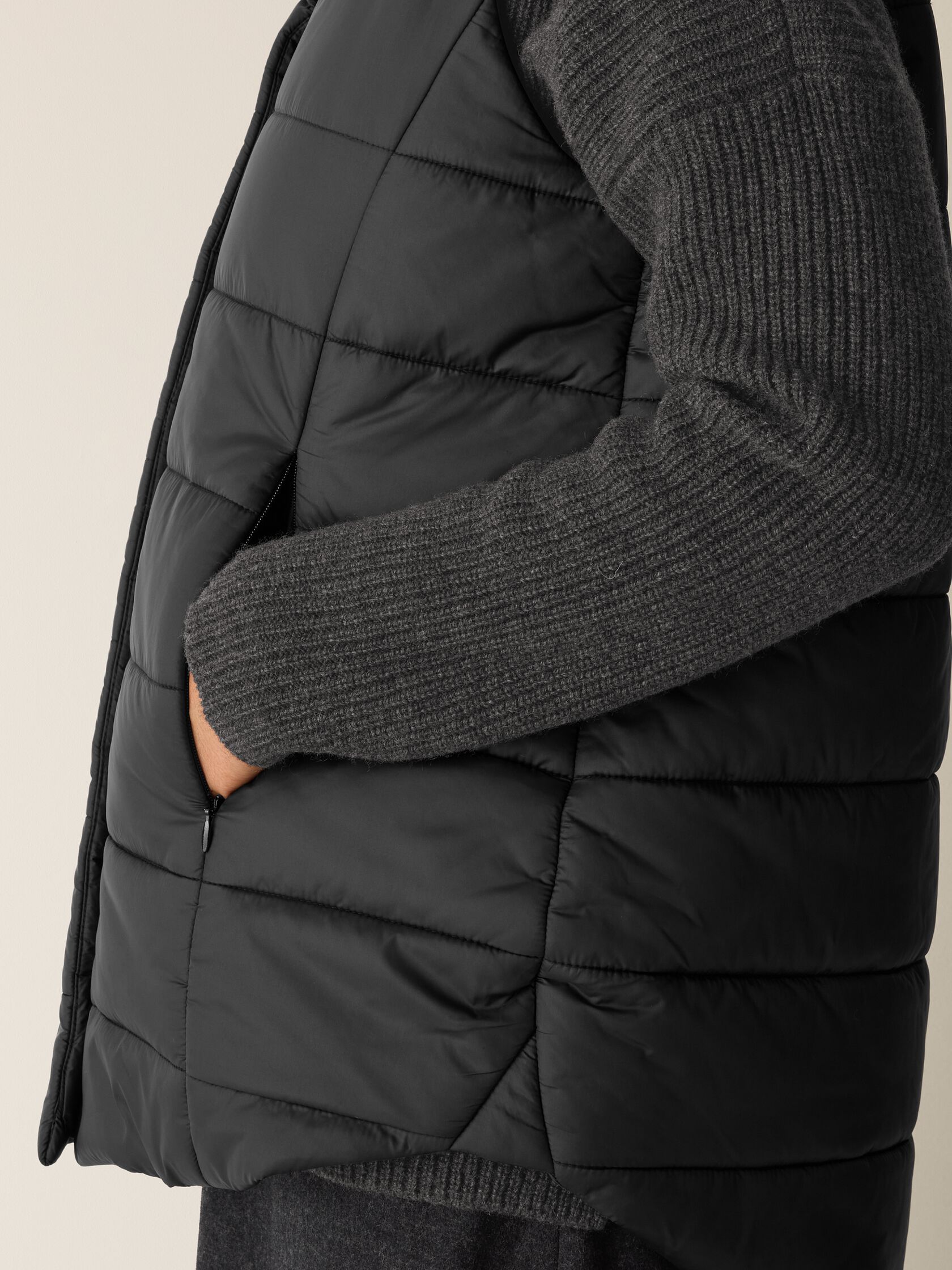 Eggshell Recycled Nylon Stand Collar Vest