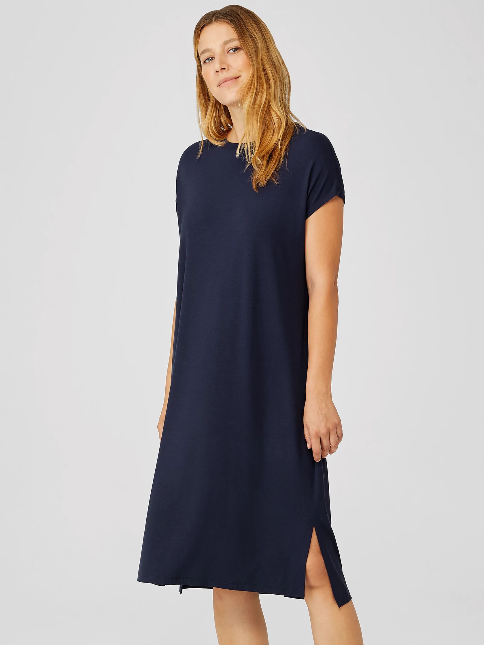 Viscose Jersey Crew Neck Dress