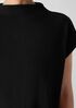 Crinkled Jersey Funnel Neck Top