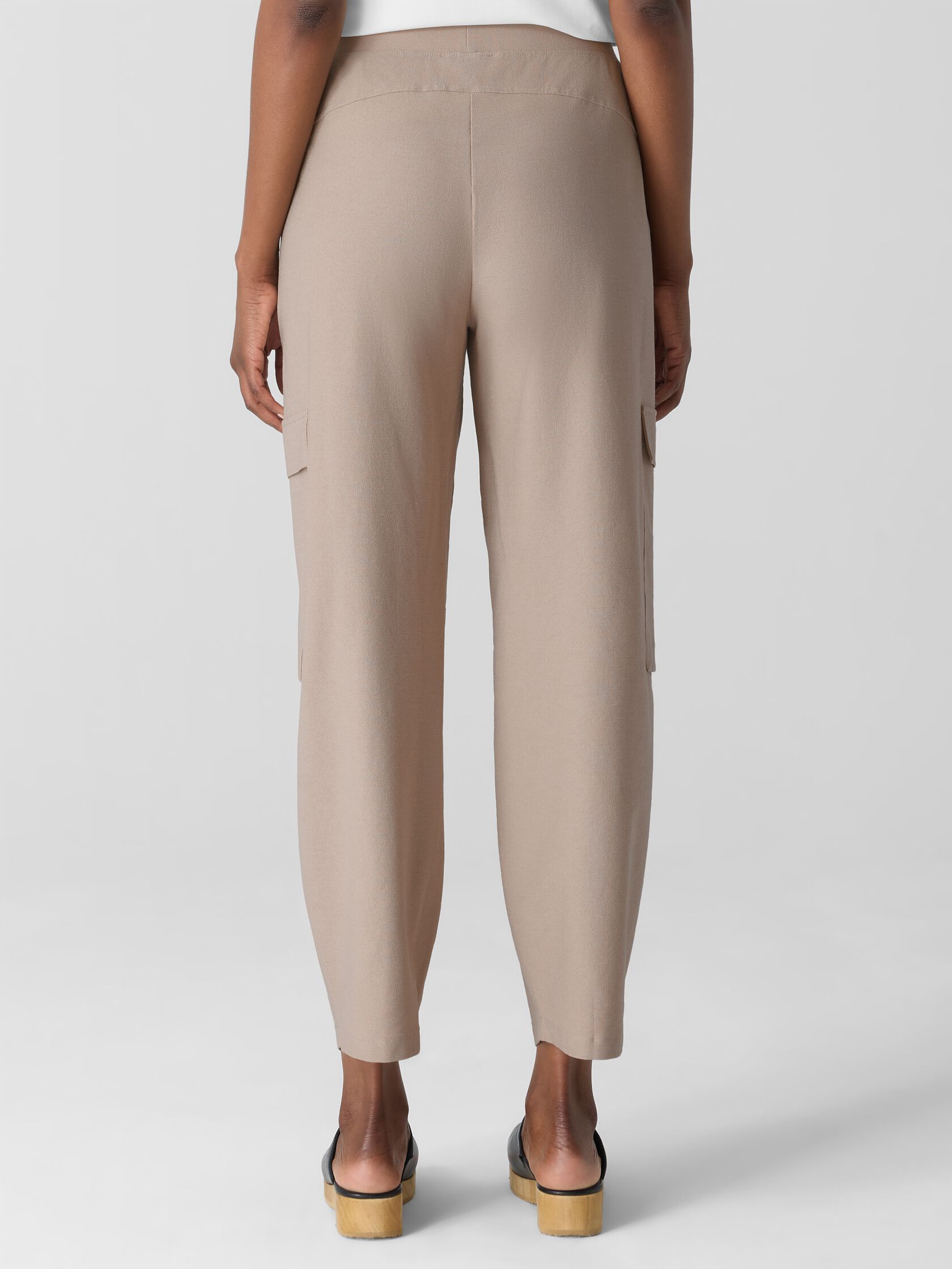 Washable Stretch Crepe Cargo Pant