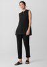Silk Georgette Crepe Sleeveless Shirt