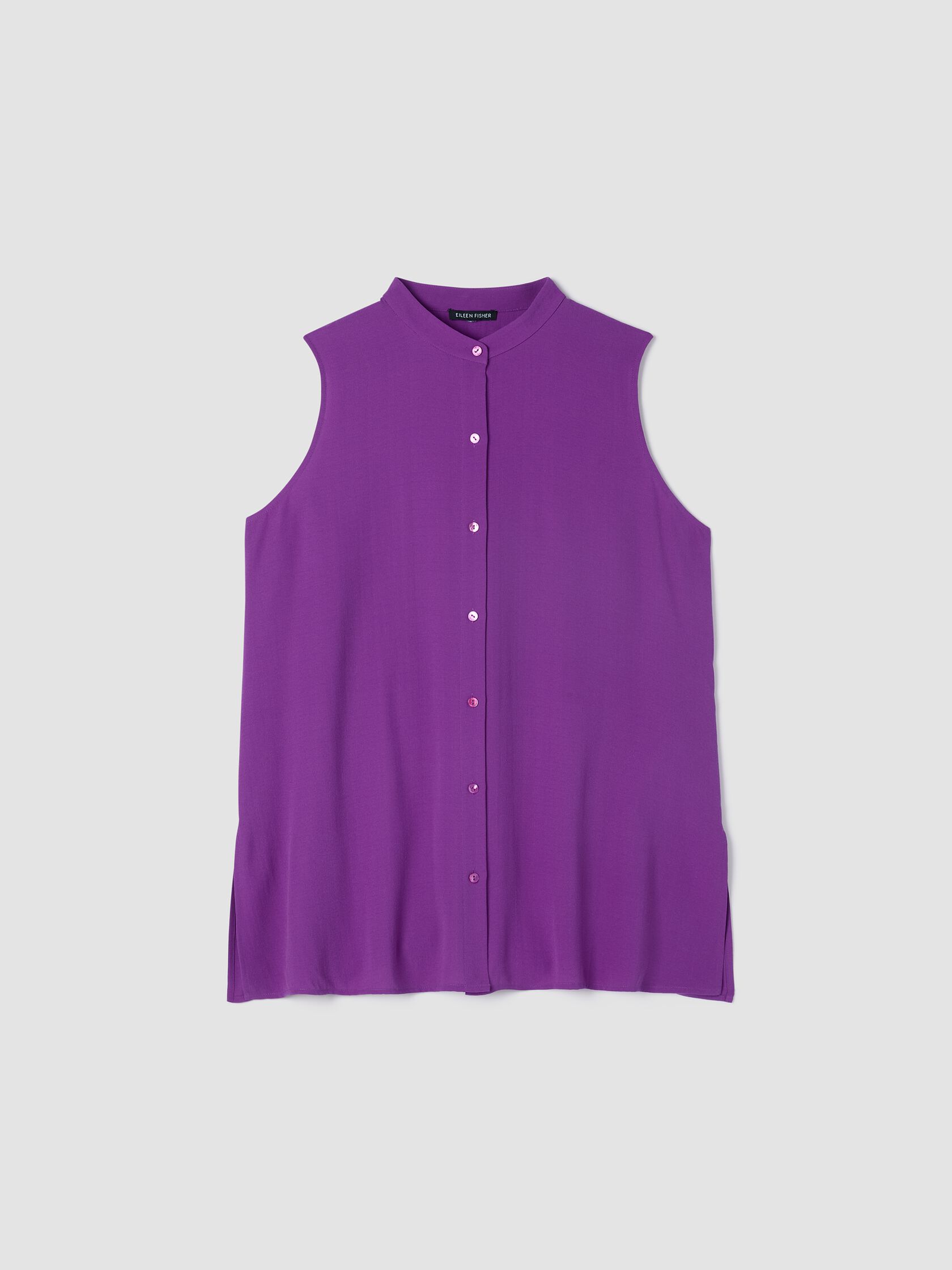 Silk Georgette Crepe Sleeveless Shirt